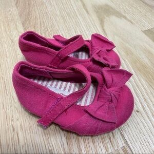 Teeny Toes Pink Mary Jane Bow Flats Sz 2W